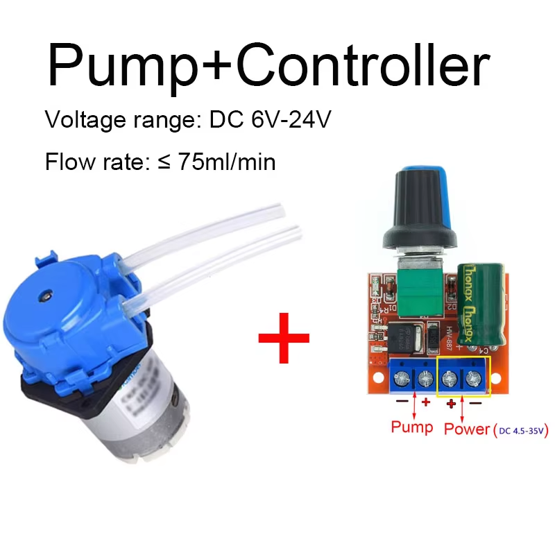 Mini Peristaltic Pump 12V - Small Adjustable Peristaltic Pump DC6V-12V for